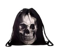 COLLBATH Skull Printed Drawstring Backpack Stylish Sports Bag with Heavy-duty Design Spacious Pocket for Books and Essentials for Gym and Daily Use