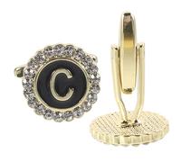 COLLBATH Small Shirt Cufflinks for Men Decorative Suit Accessories with English Letter Badge Novelty Tuxedo Studs for Wedding Business Party Easy to Wear and Gift Choice