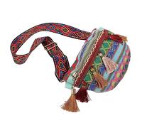 COLLBATH Small Square Bag in Ethnic Style Belt Featuring Tassel Details As Waist Pack for Women for Fashion-Forward Looks
