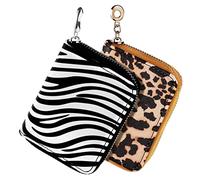 COLLBATH Small Zipper Wallet Leopard Print Coin Container Id Card Bag Outdoor Card Holder Women's Fashion Accessory