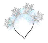 COLLBATH Snowflake Headband Glitter Christmas Hairband for Ladies Xmas Wonderland Adult Headband