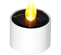 COLLBATH Solar Powered Flameless Candle Light Lightweight Abs Material Tea Light Candle for Festivals and Birthday Decorations Sturdy Solar Battery Operated for Indoor and Outdoor Use