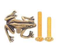 COLLBATH Solid Brass Frog Drawer Pull Handle Vintage Cabinet Knob for Wardrobe Cupboard Furniture Hardware 3D Animal Design Decorative Brass Handles for Bedroom and Living Room