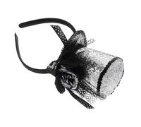 COLLBATH Sparkling Sequin Mini Top Hat Headband for Women Eye-catching Party Headwear with Glittering Crown Design Festive Tea Party Accessory for Year Holiday and Photography Props