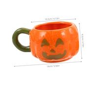 COLLBATH Spooky Pumpkin Mug with Lid Thick Ceramic Insulation Halloween Coffee Cup Jack Lantern Design for Fall Party Seasonal Drinks Boxed