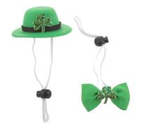 COLLBATH St Patrick's Day Dog Costume Accessories Cute Top Hat and Bow Tie Collar for Dogs and Cats Pet Dress-up and Photoshoot