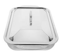 COLLBATH Stainless Steel Baking Pan with Lid Large Rectangular Roasting Dish for Grilling Fish Roasting Meats and Baking Cakes Heavy Duty Oven Tray for Home and Outdoor Cooking