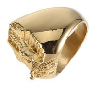 COLLBATH Stainless Steel Egyptian Ring for Men Gold Band with Precise Detailing Comfortable Fit Male Jewelry Gift for Boyfriend Husband Father