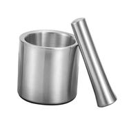 COLLBATH Stainless Steel Grinding Pestle and Bowl Corrosion-resistant Manual Ginger Masher Garlic Crusher for Kitchen Use Odorless Spice and Nut Grinder