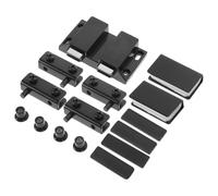 COLLBATH Stainless Steel Invisible Glass Door Hinge Set for Frameless Double Doors No-Drill Magnetic Clip Hinge Quiet Cabinet and Hardware Black