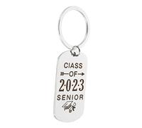 COLLBATH Stainless Steel Keychain 2023 Graduation Leaver Star Personalised Keyring High School College
