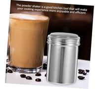 COLLBATH Stainless Steel Powder Sifter Shaker with Lid Fine Mesh Screen Dispenser for Cocoa Flour Sugar and Spices PP Construction Versatile Kitchen Tool for Coffee Baking and Cooking