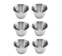 COLLBATH Stainless Steel Sauce Cups Uniform Mixing Feature 6pcs with Deep and Wide Design Modern Simple Style for Salad and Tomato Sauce Suitable for Catering Service and Picnics