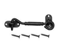 COLLBATH Stainless Steel Sliding Barn Door Lock Heavy Duty Hook Latch for Gates Screen Partition Barn Doors Secure Protective Lock with Sleek Black Finish