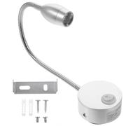 COLLBATH Stylish LED Bedside Reading Lamp with Flexible Hose Eye-Caring Spotlight for Bedroom and Study White Light with Switch and Practical Night Light for Office and School Use