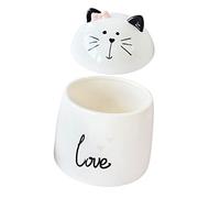 COLLBATH Sugar Jar for Easy Access Ceramic with Lid Large Opening Cat Shaped White Multi-function Canister Suitable for Kitchen and Desktop Storage of Crafts and Candies