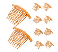 COLLBATH teeth hair side comb 20pcs, french style plastic, 7 tooth, coffee color, no pressure marks for chignon bun and DIY for ladies