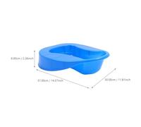 COLLBATH Thickened Plastic Bed Squatting Pan with Lid, Blue Adult Potty for Bedridden Elderly and Patients, Portable Bedpan Suitable for in-Bed Toilet Use and Patient Care
