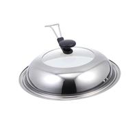 COLLBATH Thickened Stainless Steel Cookware Pot Lid with Transparent Window and Heat-resistant Handle Multi-function Kitchen Pot Cover Suitable for Woks and Steamers and Ergonomic Design