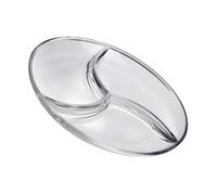 COLLBATH Three-Compartment Glass Plate Strong and Practical Divided Serving Tray for Breakfast and Fruit, Suitable for Hotels and Restaurants with Concise and Unique Design