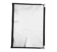 COLLBATH Transparent PVC Menu Folder with Faux Leather Cover Pages Views Tear-resistant Restaurant Menu Binder for Cafes Bars Display Book Protector