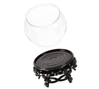 COLLBATH Transparent Small Plastic Fish Tank with Stand Globe Shape Aquarium for Goldfish and Turtles Durable and Eye Catching Desktop Decor High Transparency for Easy Observation