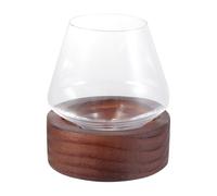 COLLBATH Transparent Whiskey Tumbler Glass with Round Base Coaster Sturdy and Geometric Design Lightweight Unbreakable Drinking Glass for Home Bar Cocktail Bourbon Cup