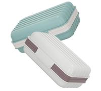COLLBATH Travel Essential 2pcs Soap Dish Lid Sealable Soap Organizers for Home Travel