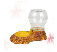 COLLBATH Turtle Aquarium Table Top Water Dispenser Pet Reptile Water Feeder Non-toxic Resin Craft Easy Clean Wood Texture Bowl