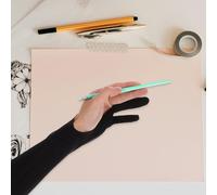 COLLBATH Two-finger Artist Glove for Drawing Tablets Anti-friction Breathable Digital Sketching Glove Enhanced Grip Design for Designers and Artists Black