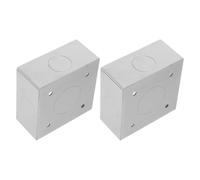 COLLBATH Type Versatile Use in Stainless Steel 2pcs Fireproof Steel Box and Aesthetic Appeal, Surface Mounted Electrical Outlet Box for Socket Panels Wall Mounted Junction Decor