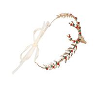 COLLBATH Unique Deer Antler Headband Crystal Carrot Brooch Deer Costume Headpiece for Christmas Celebrations Fantasy Costume
