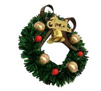 COLLBATH Unique Miniature Dollhouse Christmas Wreath 1pc Mini Hanging Wreath for Fairy Garden Decor Christmas Mini Wreath Ornaments