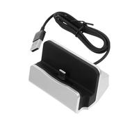 COLLBATH USB Type C Desktop Charger Docking Station with Stable Phone Holder Fast Charging Cradle for Edge Note Silver