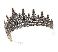 COLLBATH Vintage Black Rhinestone Wedding Crown Bridal Tiara Headband for Bride, Baroque Style Crystal Hair Accessory, Elegant Wedding Headwear for Bridal Ceremony