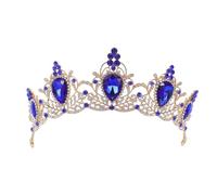 COLLBATH Vintage Blue Rhinestone Bride Headband with Water-drop Detailing and Lasting Comfort, Classic Baroque Wedding Hair Crown for Brides at Birthday or Christmas