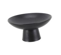COLLBATH Vintage Ceramic Cake Stand High Base Dessert Display Tray for Snacks Cupcakes Fruits Elegant Black Pedestal Plate for Weddings Parties Home and Serving