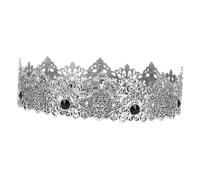 COLLBATH Vintage European Style Royal King Crown for Men Stone-embellished Full Round Tiaras Classic Bridal Wedding Accessory for Halloween Birthday Wedding Celebrations