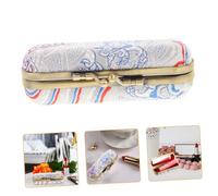 COLLBATH Vintage Lipstick Storage Case with Mirror Sturdy Metal Edge Lipstick Organizer for Purse Compact Portable Holder with Buckle Closure Cosmetic Box for Women