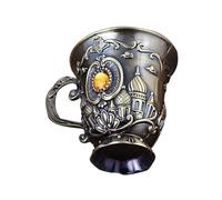 COLLBATH Vintage Nordic Retro Metal Whiskey Shot Glass Hand-Embossed Mini Wine Goblet for Home Bar and Wedding Desktop Ornament