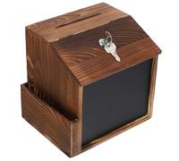 COLLBATH Wall Mount Wooden Suggestion Box with Lock Board Comment Box for Fundraiser Collection with Easy Installation for Restaurant Voting and Tips