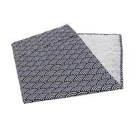 COLLBATH Washing Machine Cover Cotton Linen Fabric Anti-dust Protector for Single Door Appliances Navy Blue Fish Scale Pattern 55x130cm Home Appliance Protection