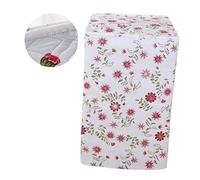 COLLBATH Waterproof Washing Machine Cover Dustproof Sun Protective Style B Zipper Fits Standard Drum Washers for Outdoor Use Red Flower Pattern