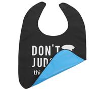 COLLBATH Wear Resistant Adult Bib for Elderly Reusable Dining Bib with Sticky Band Comfortable Material for Home Care and Nursing Use Black Small Design