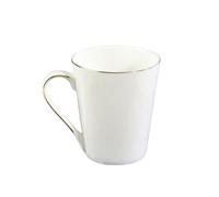 COLLBATH White Bone China Mug with Gold Rim 11Oz Ergonomic Handle Tea Cup for Latte Cappuccino Milk Tea at Home Office