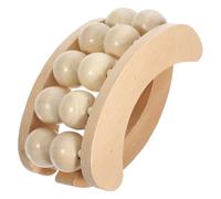 COLLBATH Wood Handle Roller Massager with Beads Reusable Deep Tissue Muscle Roller for Back Legs Neck Relief and Circulation Improvement Portable Wooden Massage Tool for Body Therapy