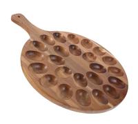 COLLBATH Wooden Deviled Egg Tray Large Sturdy Chicken Egg Holder Multi-functional Storage Rack Smooth Surface Practical Kitchen Organizer for Festive Occasions