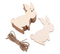 COLLBATH Wooden Easter Bunny Model Cutouts 30pcs Rabbit Art Slices DIY Decorations for Schools Parties