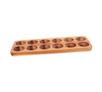 COLLBATH Wooden Egg Tray Rectangular Holder for Chicken Eggs Break-resistant Acacia Wood Dispenser for Kitchen Refrigerator Countertop Storage