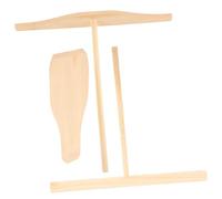 COLLBATH Wooden Pancake Maker and Crepe Spreader Set 3pcs Round-Head Spatula Cooking Utensils Household Crepe Tool for Pancake